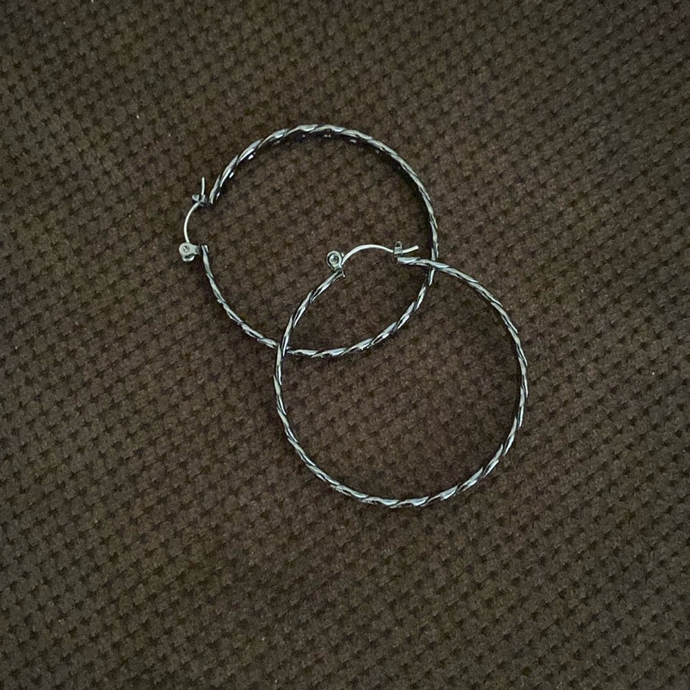 Black Hoop Earrings